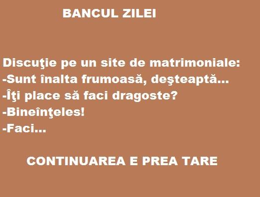 Bancul zilei. Discuție deocheată pe un site de matrimoniale