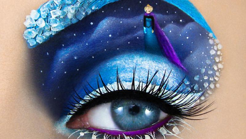 Galerie FOTO! O poartă pe prințesa Elsa pe pleoape: Își folosește propriii ochi și realizează cele mai interesante machiaje din lume