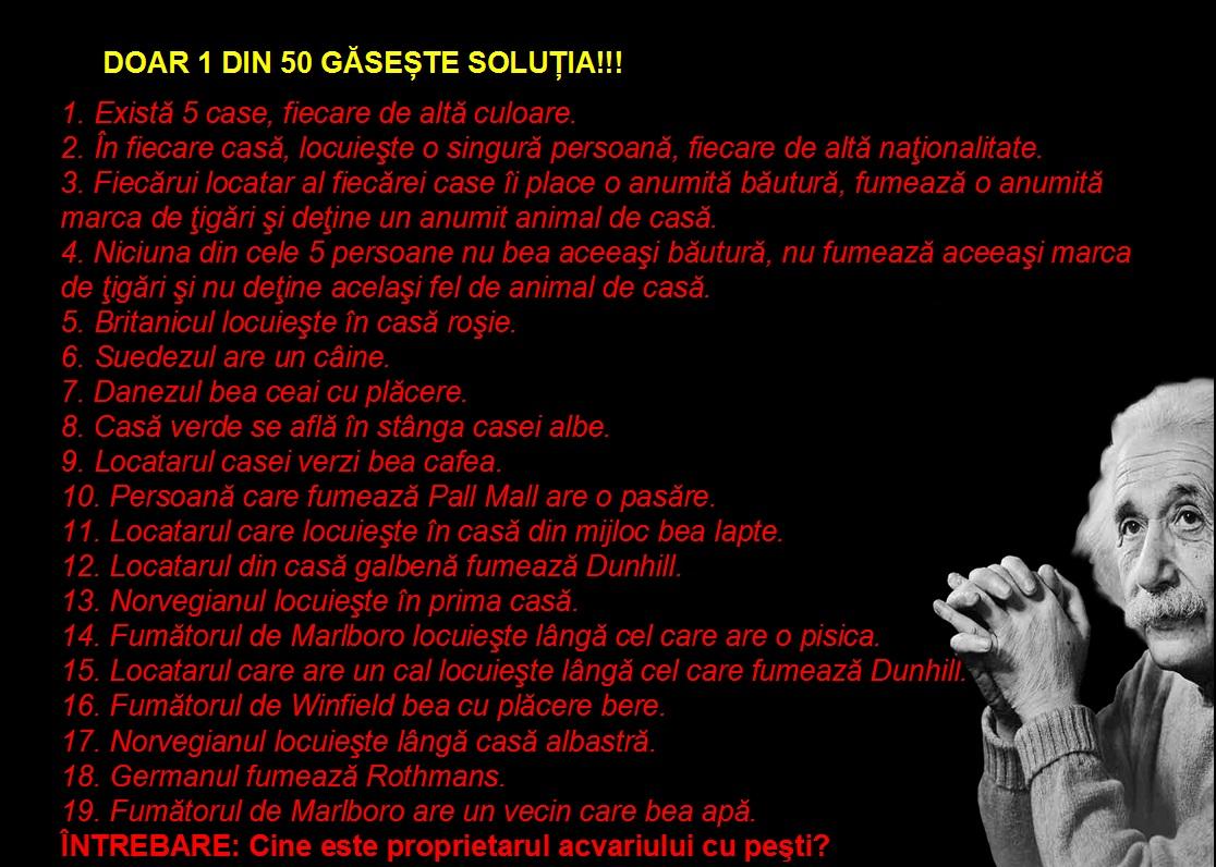 Doar o persoană din 50 reușește să-l rezolve! Te &icirc;ncumeți să &icirc;ncerci? TESTUL de inteligență al lui Albert Eistein