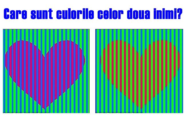 Provocare de zile mari! Iluzia care face furori &icirc;n &icirc;ntreaga lume. Tu poţi să ghiceşti ce culoare au inimile din imagine?