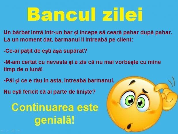 Bancul zilei: Un bărbat bea și jelește de zor la un bar...