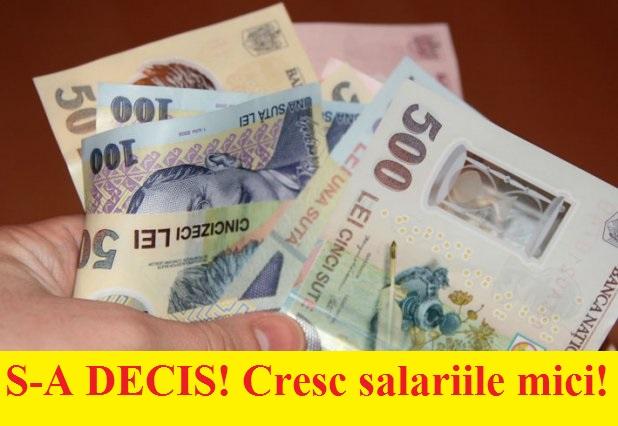 Veste importantă pentru rom&acirc;ni! Guvernul a decis să majoreze salariile mici!