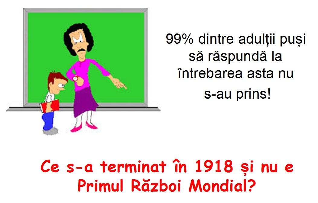 Răspunsul de LOGICĂ cu care un elev de clasa a V-a a reușit să-și lase mască profesorul! "Ce s-a terminat în 1918?"