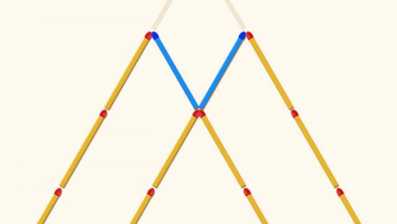 O nouă provocare aprinde internetul! Mută două bețe ca să obții trei triunghiuri! Ai găsit soluția?