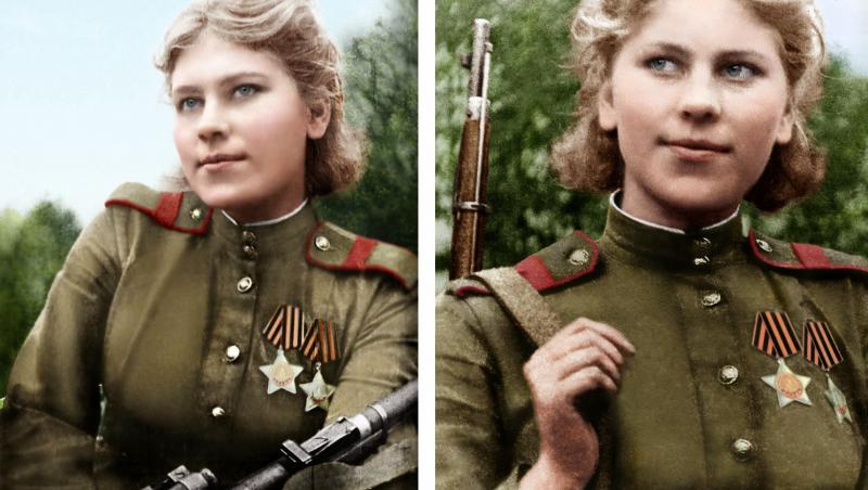 Roza, lunetista cu chip de păpuşă Barbie şi sânge rece de soldat prusac! La 19 ani, ucisese deja 60 de oameni. Direct la ţintă! FOTO