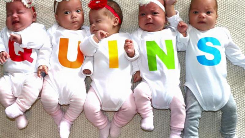 A născut cvintupleţi perfect sănătoşi în patru minute! Cum arată cei cinci bebeluși adorabili. GALERIE FOTO