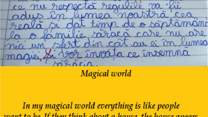 Cum arată lumea perfectă? O compunere scrisă de o fetiță de opt ani, din România, a devenit VIRALĂ pe internet!