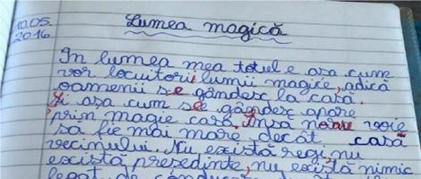 Cum arată lumea perfectă? O compunere scrisă de o fetiță de opt ani, din România, a devenit VIRALĂ pe internet!