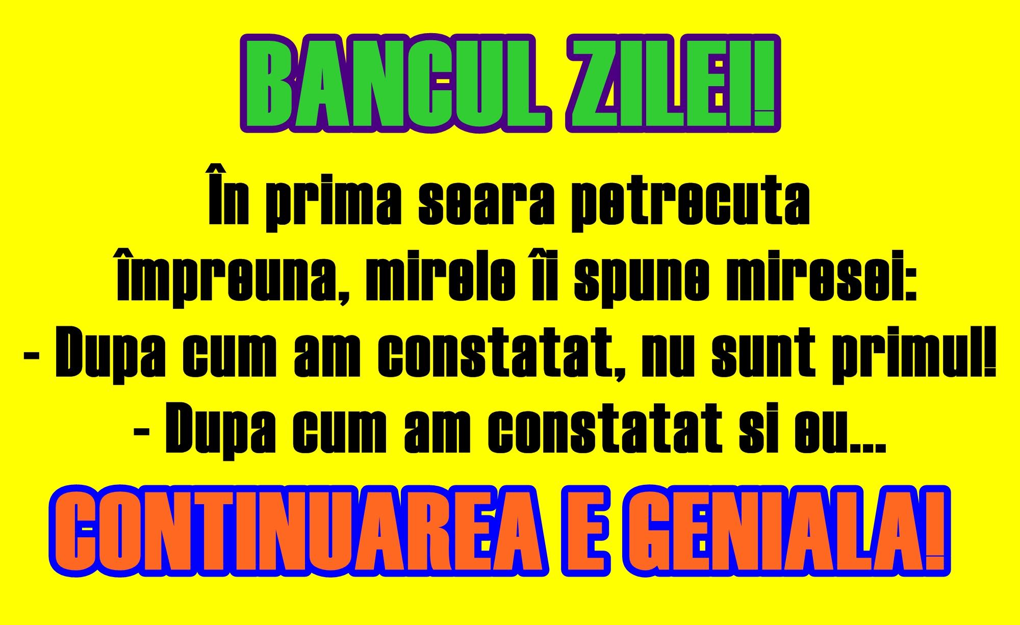 Bancul zilei: În prima seară petrecută împreună, mirele îi spune miresei...