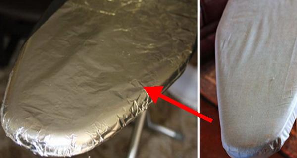 Trucul acesta &icirc;ți va schimba complet modul &icirc;n care calci hainele. Pune folie de aluminiu pe masa de călcat: E miraculos!