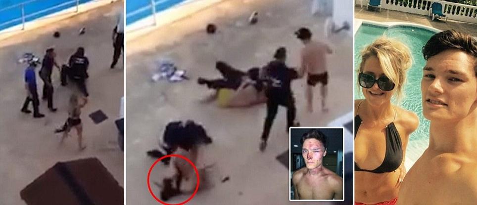 Doi turiști au fost snopiți &icirc;n bătaie de paznicii unui hotel. I-au pus la p&acirc;m&acirc;nt și au &icirc;nceput să &icirc;i lovească fără milă. Motivul: un pahar din plastic