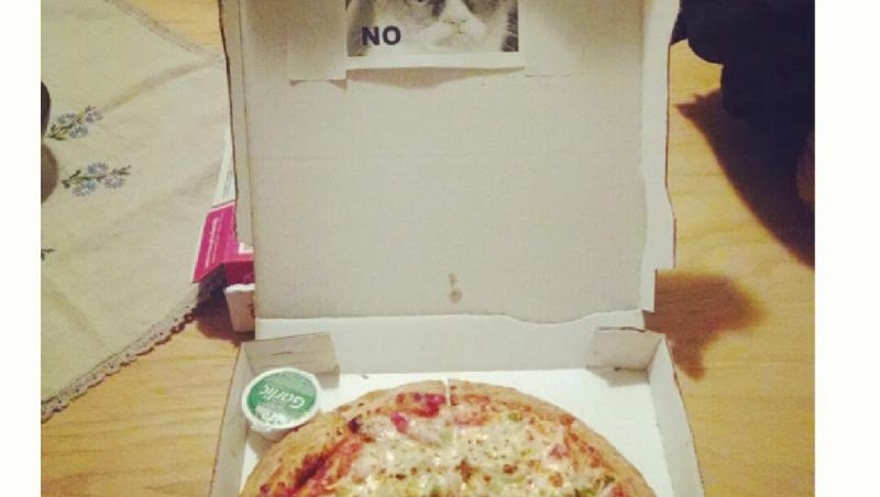 Galerie FOTO! Mureau de foame, dar au ajuns să moară de râs: Ce au găsit unii în mult așteptata cutie de pizza: SURPRIZĂ!!!