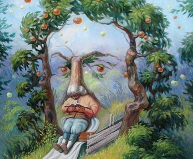 Ce vezi prima data &icirc;n imagine: chipul, mărul sau omul care citește? Cum ai ales, așa ești ca persoană!