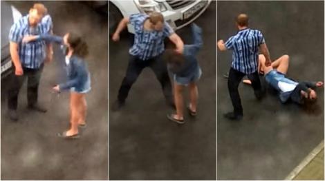 Un rus și-a bătut iubita în plină stradă, până a pus-o la pământ. Niciun echipaj de poliție nu a intervenit - VIDEO