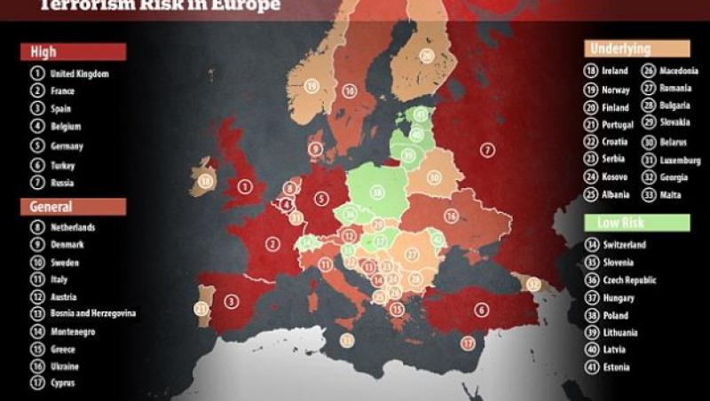 Cât de sigură e România? Harta ţărilor europene cu risc ridicat pentru turişti. Uitaţi de Turcia şi Marea Britanie!