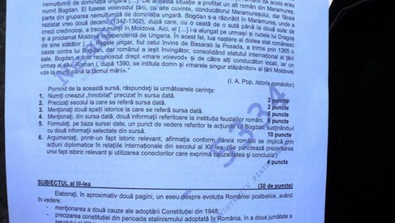 Bacalaureat 2016. Subiectele la Istorie, proba obligatorie a profilului Uman: Evoluţia României postbelice. Ce s-a dat la Matematică