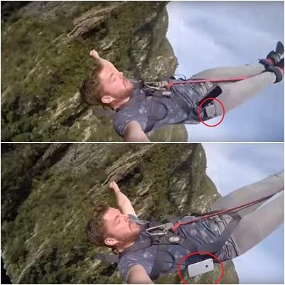 Momentul &icirc;n care un t&acirc;năr sare cu coarda elastică și realizează că şi-a pierdut smartphone-ul - VIDEO