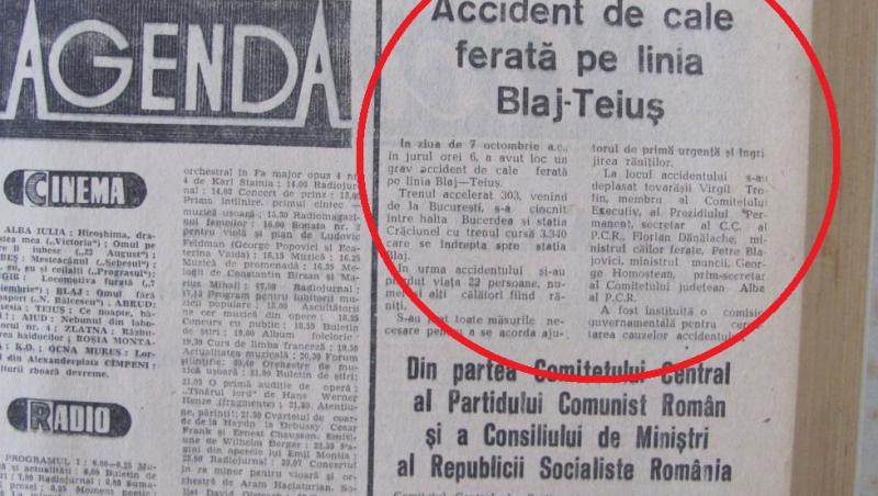 Cea mai mare tragedie CFR, 22 de morți, 72 de răniți, s-a produs de la o țuică. ”E sub masă, s-o golești!” Ceaușescu și-a trimis ”fratele” la anchetă