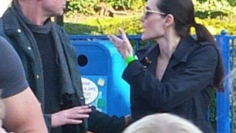 Imagini ȘOC! Pitt, surprins în timp ce o bruschează pe Angelina! O ceartă aprigă între ea și Brad a fost filmată de paparazzi