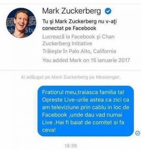 Nebunieeee. Un român s-a hotărât să-i scrie lui Mark Zuckerberg. Mesajul antologic primit de părintele Facebook!