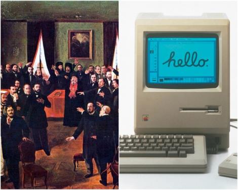 24 ianuarie. Românii înfăptuiau Mica Unire. Americanii lansau primul computer Apple Macintosh
