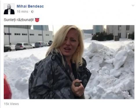 VIDEO! Haa, doar ea a vrut ”zăpadă de trei metri”! Delia s-a întors din vacanță și a luat în primire lopata! Bendeac: ”Mă simt răzbunat!”