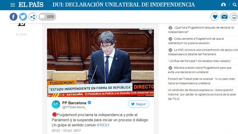 Liderul Cataloniei, Carles Puigdemont:  