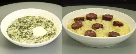 Ciorbă de salată verde sau „zamă de șelate” și pături cu brânză