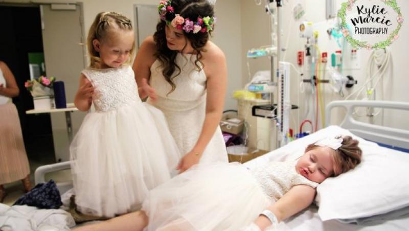 O fetiță de patru ani, bolnavă în fază terminală, și-a îndeplinit ultima dorință, pe patul de spital. Cu ochii închiși, lipsită de viață, micuța a fost 
