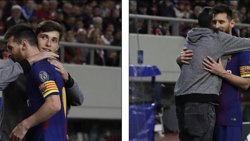 FOTO: Lionel Messi rămâne zeul fotbalului oriunde ar juca! Imagini senzaționale la finalul meciului Olympiakos - Barcelona