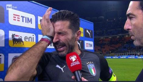 VIDEO: Lacrimile unei legende! Gianluigi Buffon nu a mai rezistat și a izbucnit în plâns după Italia-Suedia, ultimul său meci la națională