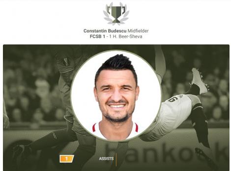 Budescu a fost votat pentru a doua oară ”Jucătorul Săptămânii” în Europa League! FCSB câștigă 3 din cele 4 etape ale competiției