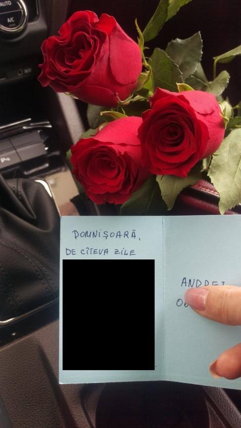 Când s-a întors în parcare, o șoferiță a găsit pe capota mașinii un buchet de tradafiri, însoțit de un bilet! Când l-a deschis, surpriză: Ce scria a lăsat-o fără glas!