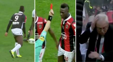 VIDEO: Incredibilul Mario Balotelli lovește din nou! A marcat, a fost eliminat și apoi a băgat în boală un oficial de pe bancă