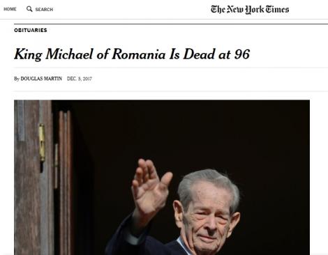 Presa din întreaga lume scrie despre moartea fostului rege Mihai: "ULTIMUL REGE AL ROMÂNIEI S-A STINS!"