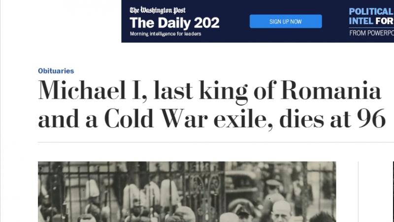 Presa din întreaga lume scrie despre moartea fostului rege Mihai: 