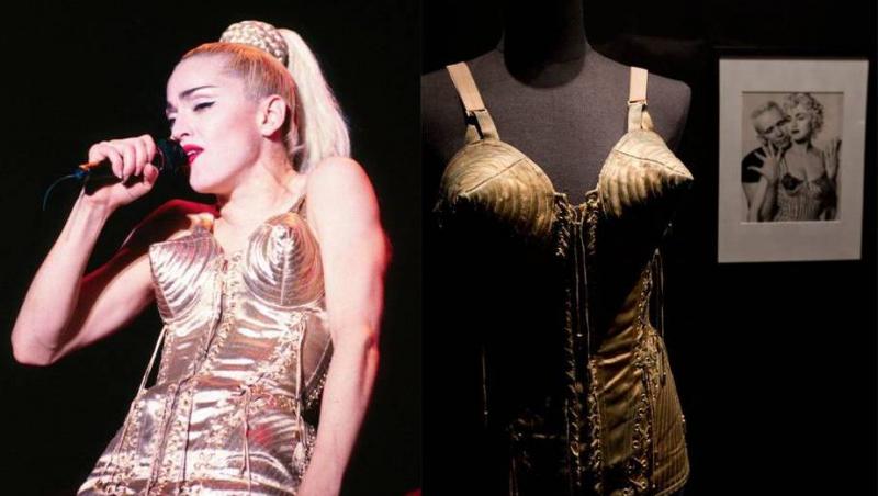Nu, chiar deloc LIKE A VIRGIN! Ce formă aveau cupele corsetului purtat de Madonna creat de Jean Paul Gaultier?