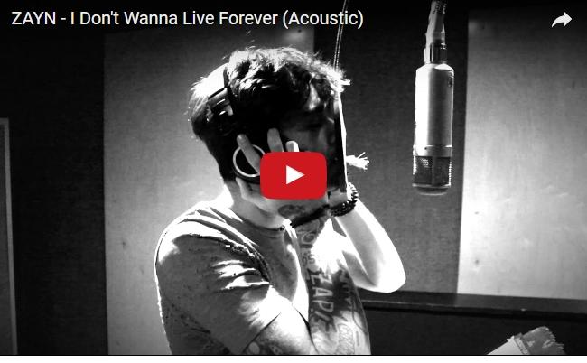 Asta e piesa momentului. Acum poţi asculta "I Don't Wanna Live Forever" în varianta acustică. E mai tare ca originalul!