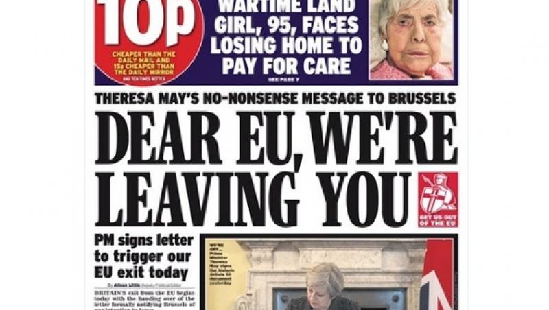 ”Marea Britanie păşeşte în necunoscut” și ”Dragă UE, te părăsim!” Cum și-a luat presa britanică la revedere de la Uniunea Europeană, după 44 de ani