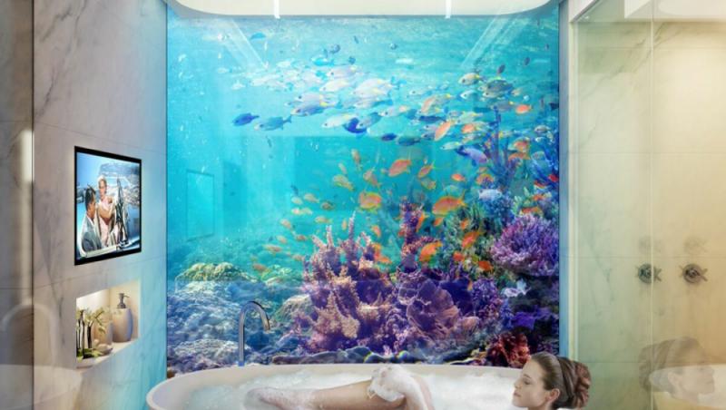 Galerie foto care îţi taie răsuflarea! Cum arată şi cât costă apartamentul subacvatic. Imaginează-ţi cum e să te trezeşti dimineaţa înconjurat de corali şi peşti exotici...