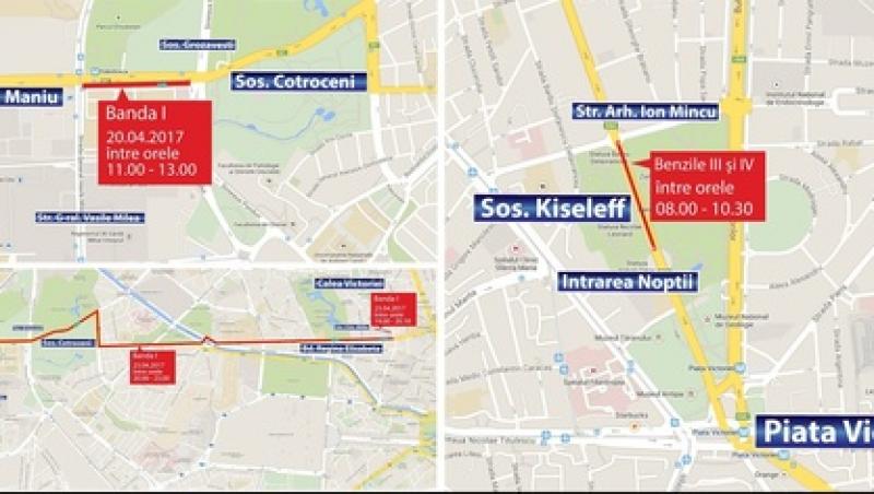 Capitala va fi sub LUMINI, iar traficul în București - sub RESTRICȚII. Șoferule, acestea sunt hărțile cu RUTELE OCOLITOARE!