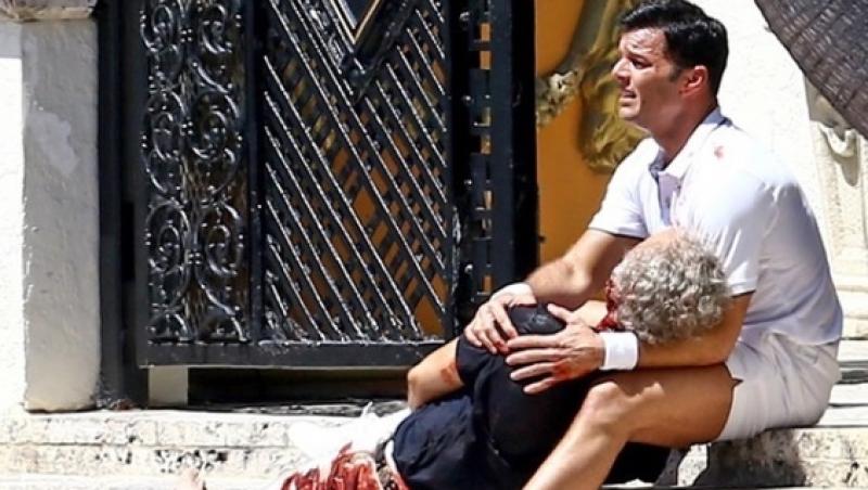 Imaginile care fac înconjurul lumii. Ricky Martin în lacrimi alături de iubitul său împușcat! Din fericire, totul este... un film!