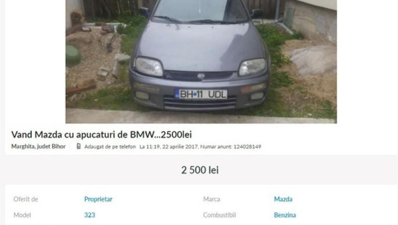 Să tot sari cu banul când vezi așa anunț! Tot internetul s-a amuzat copios după ce a citit descrierea omului: „Vând Mazda 323 C cu apucături de BMW...
