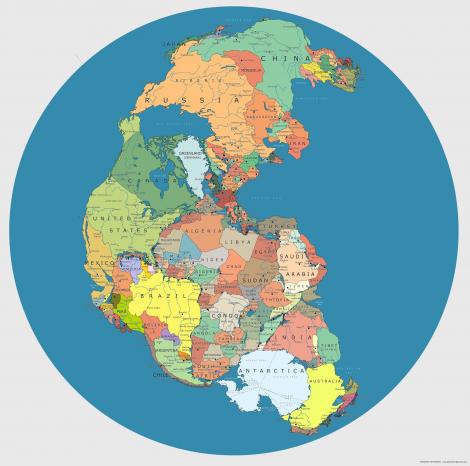 FOTO! Harta care arată cu ce ţări ar fi fost învecinată România în urmă cu 300 de milioane de ani