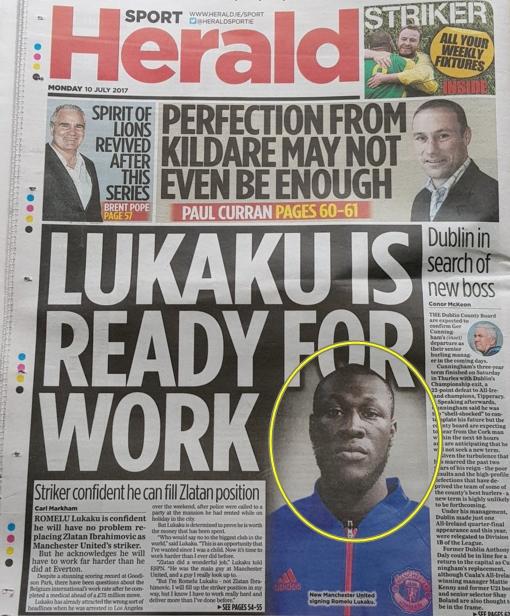 FOTO: Gafă teribilă pentru un ziar cunoscut! Au scris despre Lukaku, dar au pus poza unui c&acirc;ntăreţ