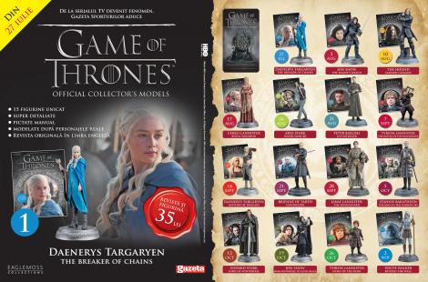 Gazeta Sporturilor lansează în premieră, în România, colecția originală de figurine Game of Thrones. Joi, 27 iulie, ai prima figurină, Daenerys Targaryien, la chioșcurile de ziare