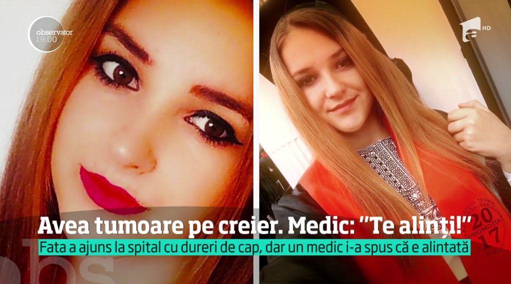 Cumplit! Avea o tumoare pe creier, dar medicii i-au spus că se alintă şi au trimis-o acasă. Peste două săptăm&acirc;ni, adolescenta a murit!