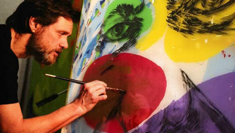 Celebrul actor Jim Carrey s-a apucat de pictat, iar operele sale arată de-a dreptul spectaculos!