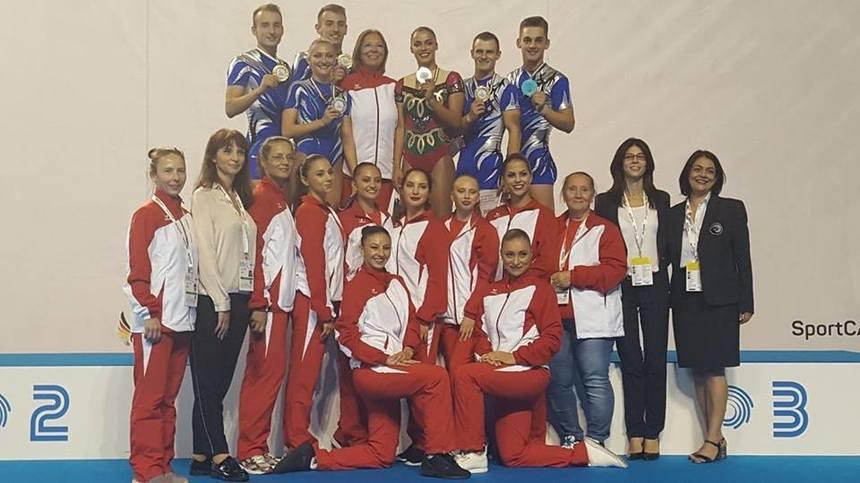 Bravo, Rom&acirc;nia! Cinci medalii la Campionatul European de gimnastică aerobică, dintre care două de aur