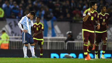 Rezultat-șoc în meciul Argentina - Venezuela, din preliminariile Cupei Mondiale. Messi, la un pas de a rata prezența în Rusia